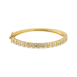 Baguette CZ Hinged Bangle Bracelet - Adina Eden's Jewels