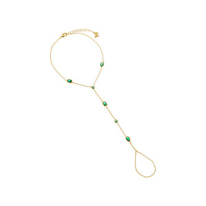 Emerald Green CZ Multishape Hand Chain