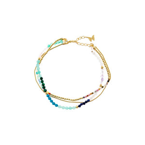 Multi-Color Multi-Bead Triple Strand Bracelet - Adina Eden's Jewels