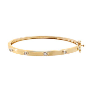 Diamond Pear Bezel Scattered Bracelet 14K