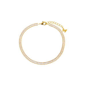 Gold CZ Baguette All Around Tennis Bracelet - Adina Eden's Jewels