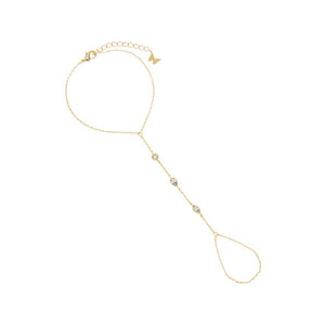 Gold Multishape CZ Station Hand Chain - Adina Eden's Jewels