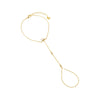 Gold CZ Bezel Chai Hand Chain - Adina Eden's Jewels