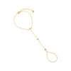 Gold Dainty CZ Bezel Hand Chain - Adina Eden's Jewels