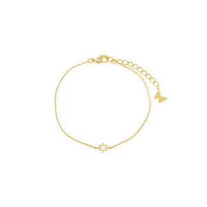 Gold Dainty Solid Star of David Bracelet - Adina Eden's Jewels