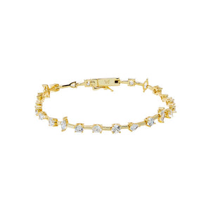 Gold CZ Multi Shape Wired Tennis Bracelet - Adina Eden's Jewels