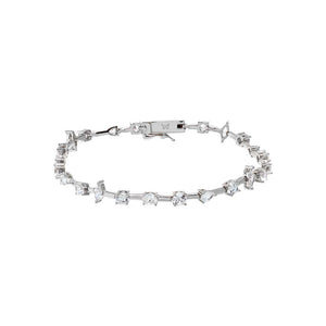 Silver CZ Multi Shape Wired Tennis Bracelet - Adina Eden's Jewels