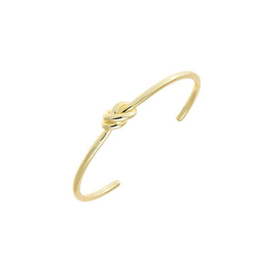 Gold Solid Love Knot Cuff Bangle Bracelet - Adina Eden's Jewels