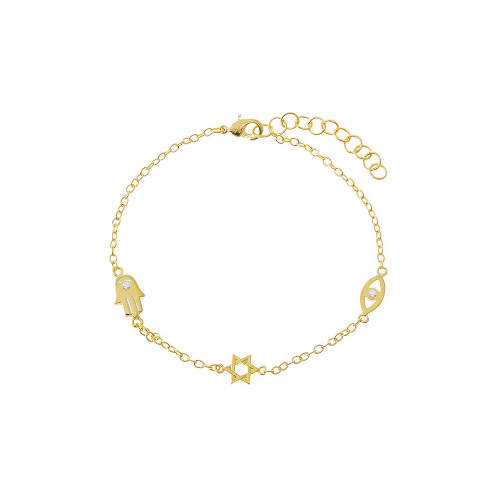 CZ Protection Symbol Charm Bracelet