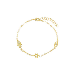 CZ Protection Symbol Charm Bracelet