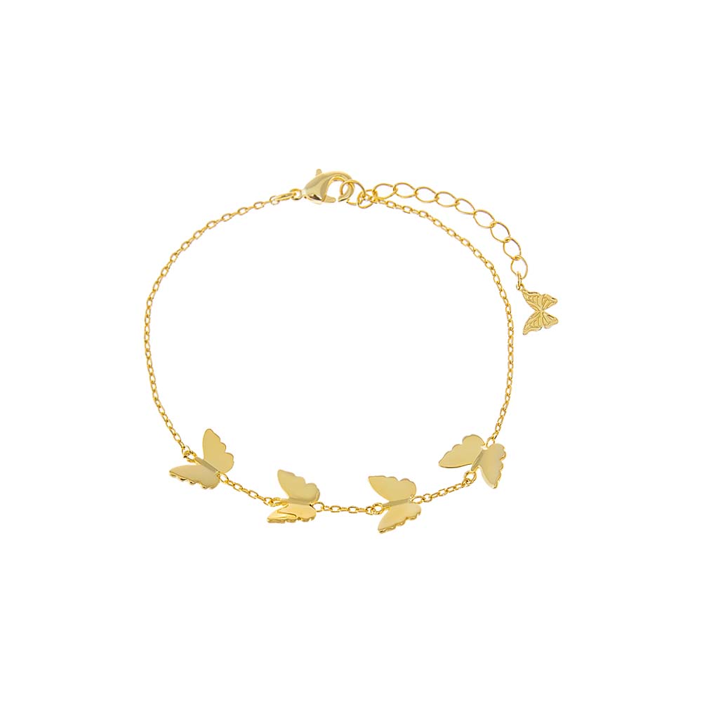 Gold Multi Butterfly Charm Bracelet - Adina Eden's Jewels