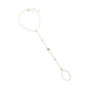 Diamond Pave & Bezel Star Of David Hand Chain 14K