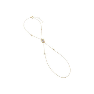 14K Gold Lab Grown Diamond Marquise Bezel Hand Chain 14K - Adina Eden's Jewels