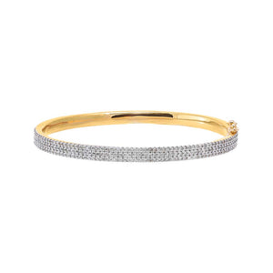 Diamond Triple Row Pave Bangle Bracelet 14K - Adina Eden's Jewels