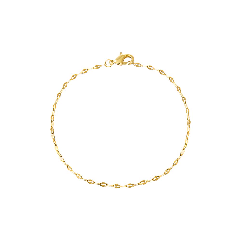 Gold / 6.75" Shiny Baby Mariner Chain Bracelet - Adina Eden's Jewels