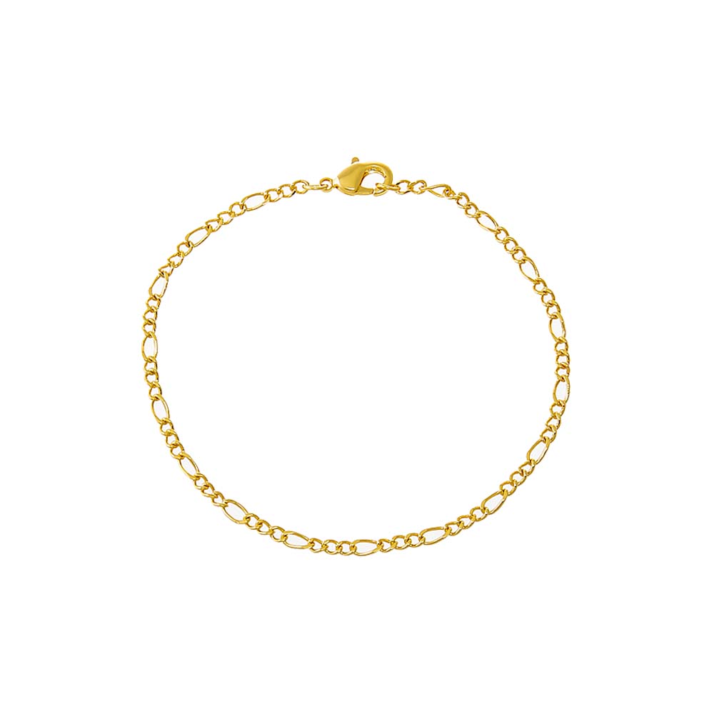 Gold / 6.75" Baby Figaro Chain Bracelet - Adina Eden's Jewels