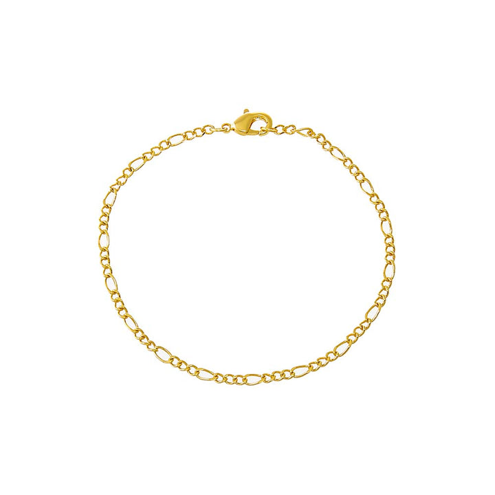 Gold / 6.75" Baby Figaro Chain Bracelet - Adina Eden's Jewels