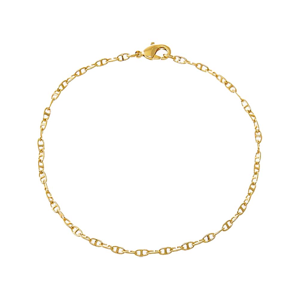 Gold Solid Mariner Chain Anklet - Adina Eden's Jewels