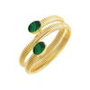 Malachite Colored Stone Wrap Snake Bangle Bracelet - Adina Eden's Jewels