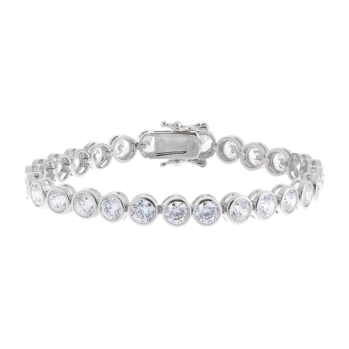 Silver / 7" / 5MM Bezel Tennis Bracelet - Adina Eden's Jewels