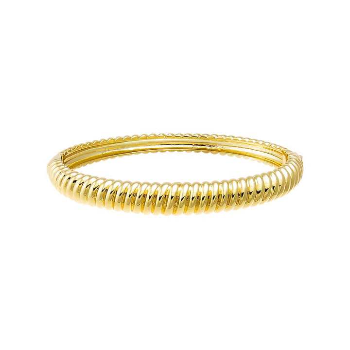 Wide Ridged Bangle Bracelet - Adina Eden's Jewels