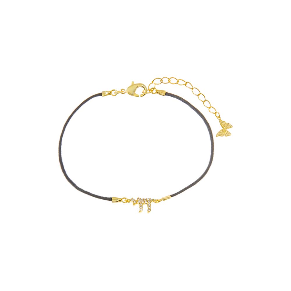 Gold Pave Chai Rope Bracelet - Adina Eden's Jewels