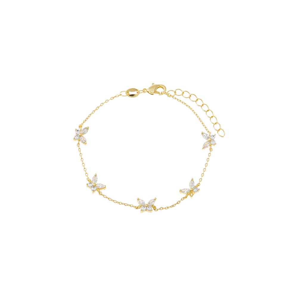 Gold CZ Multi Butterfly Bracelet - Adina Eden's Jewels