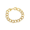 Gold Solid/Pave Curved Link Bracelet - Adina Eden's Jewels