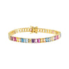 Gold Pastel Colored Baguette Tennis Bracelet - Adina Eden's Jewels