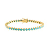 Turquoise Turquoise CZ Bezel Tennis Bracelet - Adina Eden's Jewels