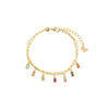 Multi Color Pastel Colored Dangling Baguette Bracelet - Adina Eden's Jewels
