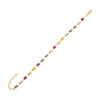  CZ Multi Colored Baguette Chain Bracelet - Adina Eden's Jewels