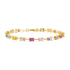 Multi Color CZ Multi Colored Baguette Chain Bracelet - Adina Eden's Jewels