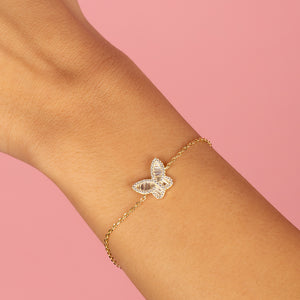  Baguette X Pave Butterfly Bracelet - Adina Eden's Jewels