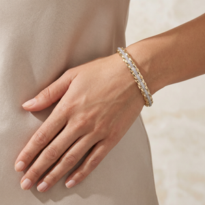 Pave Thin Chain Band Eternity Bangle - Adina Eden's Jewels