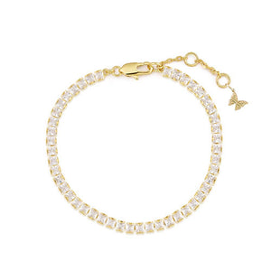 Gold CZ Princess Tennis Bracelet - Adina Eden's Jewels