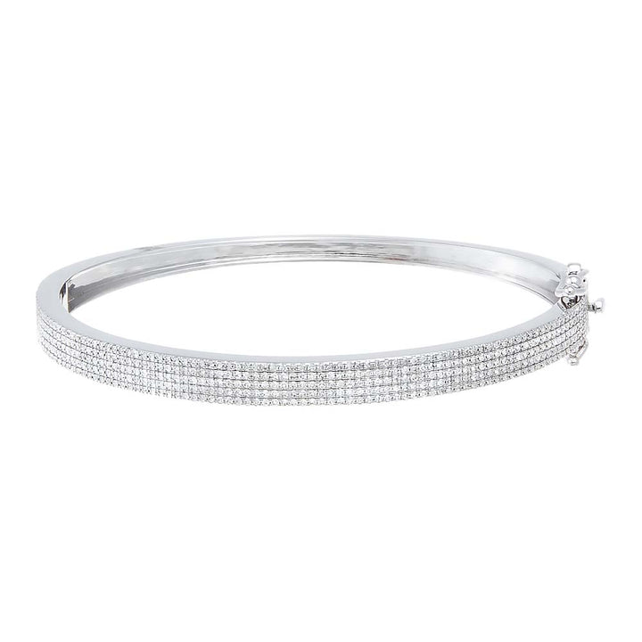 Diamond Pave Five Row Bangle 14K - Adina Eden's Jewels
