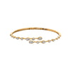 14K Gold Lab Grown Diamond Pear X Round Bezel Claw Bangle 14K - Adina Eden's Jewels