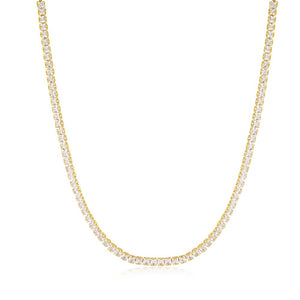 Gold CZ Princess Tennis Choker - Adina Eden's Jewels