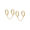  Beaded Double Chain Huggie Earring 14K - Adina Eden's Jewels