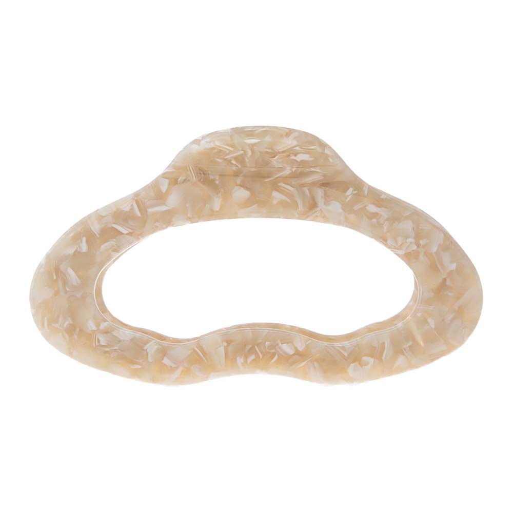 Cream Jumbo Open Lip Shape Hair Claw Clip - Adina Eden's Jewels