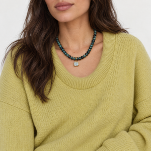 CZ Radiant Bird Stone Beaded Charm Necklace - Adina Eden's Jewels
