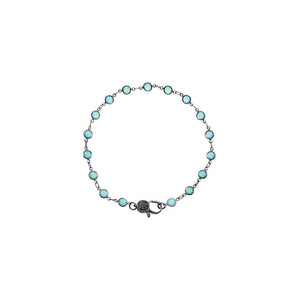 Light Green Blackened Bezel Chain Anklet
