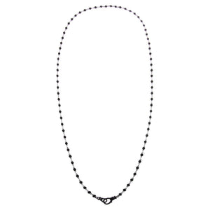 Black / 36IN / 5MM Black Rhodium Pave Lobster Clasp CZ Bezel Link Chain Necklace 36" - Adina Eden's Jewels