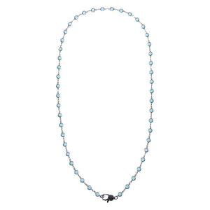 Light Green Blackened Bezel Chain Necklace