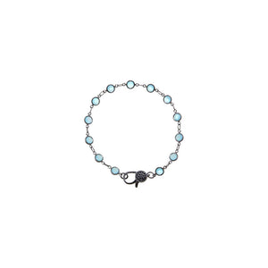Light Green Blackened Bezel Chain Bracelet