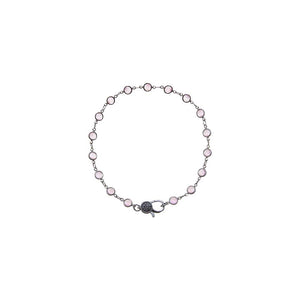 Light Pink Blackened Bezel Chain Anklet