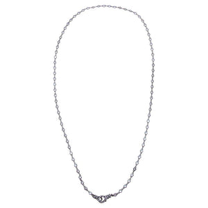 Clear / 36IN / 5MM Black Rhodium Pave Lobster Clasp CZ Bezel Link Chain Necklace 36" - Adina Eden's Jewels