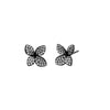 White Small Pavé Fancy Flower Stud Earring - Adina Eden's Jewels