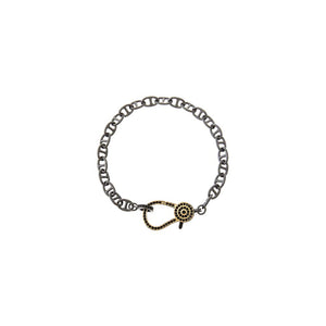 Black Pave Black/Gold Inspired Mariner Link Chain Bracelet - Adina Eden's Jewels